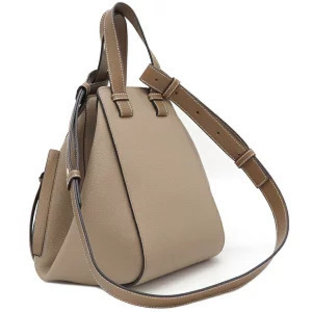 Loewe shoulder soft bag calf brown sand leather handbag grain Hammock